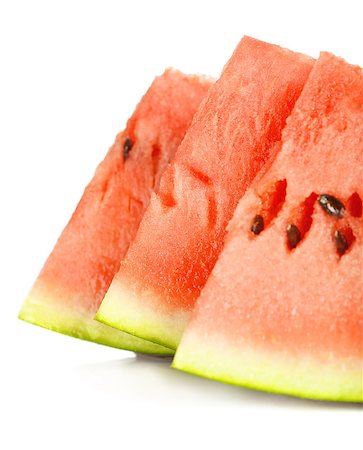 red water melon - fresh slices of watermelon isolated on white Photographie de stock - Aubaine LD & Abonnement, Code: 400-06747171