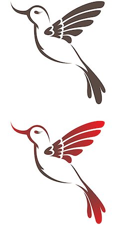Set of two vector stylized hummingbird symbol Foto de stock - Royalty-Free Super Valor e Assinatura, Número: 400-06747319
