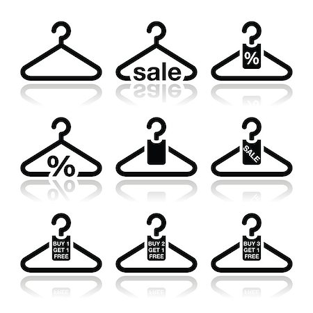reduced sign in a shop - Shopping vecotr icons set isolated on white - sale in store, price discount Stock Photo - Budget Royalty-Free & Subscription, Code: 400-06747500