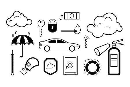 risk of death vector - Danger & safety icon set in black and white Stock Photo - Budget Royalty-Free & Subscription, Code: 400-06747536