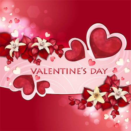 Valentine's day card with beautiful flowers Stock Photo - Budget Royalty-Free & Subscription, Code: 400-06747546