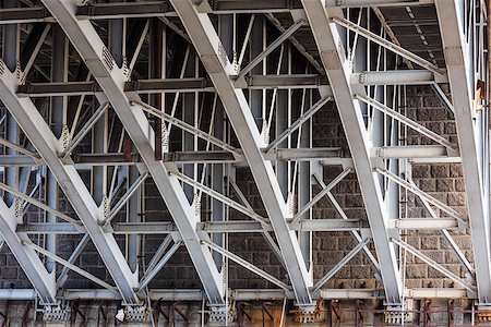 Steel support structure of the bridge is based on a concrete pillar Stock Photo - Budget Royalty-Free & Subscription, Code: 400-06747555