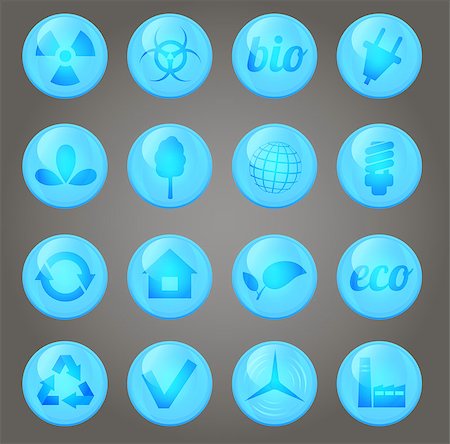 simsearch:400-04093390,k - Environment vector glossy icons set Photographie de stock - Aubaine LD & Abonnement, Code: 400-06747605