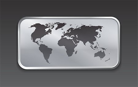 simsearch:400-05131090,k - World map on brushed metal web elements. Vector illustration Stock Photo - Budget Royalty-Free & Subscription, Code: 400-06747678