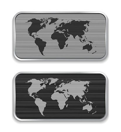 simsearch:400-06698166,k - World map on brushed metal app icons. Vector illustration Stock Photo - Budget Royalty-Free & Subscription, Code: 400-06747685