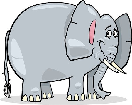 simsearch:400-07309629,k - Cartoon Illustration of Cute Gray African Elephant Photographie de stock - Aubaine LD & Abonnement, Code: 400-06747688