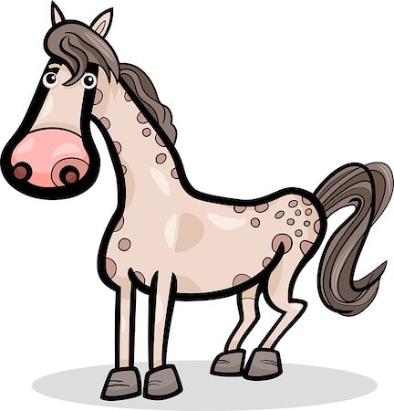 simsearch:400-09050259,k - Cartoon Illustration of Cute Horse Farm Animal Foto de stock - Royalty-Free Super Valor e Assinatura, Número: 400-06747711