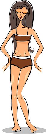 simsearch:400-07619565,k - Cartoon Illustration of Cute Pretty Woman in Bikini or Swimsuit or Bathing Suit Foto de stock - Royalty-Free Super Valor e Assinatura, Número: 400-06747778