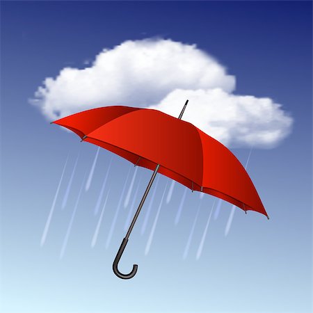 simsearch:400-04921907,k - Rainy weather icon with clouds and umbrella. Vector illustration Stock Photo - Budget Royalty-Free & Subscription, Code: 400-06748036