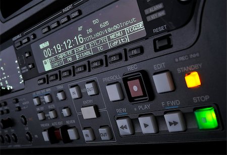 perspective macro - Perspective close-up of the front panel of the professional digital betacam video recorder. .Shallow dof. Displays, equalizer, buttons. Stock Photo - Budget Royalty-Free & Subscription, Code: 400-06748043