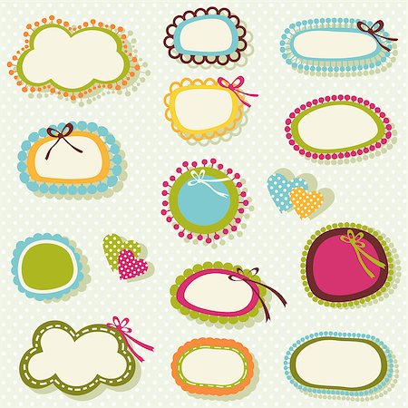cute labels set in spring colors Stock Photo - Budget Royalty-Free & Subscription, Code: 400-06748100