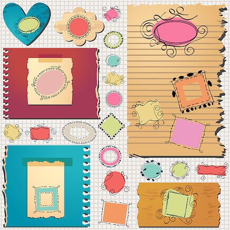 simsearch:400-07105878,k - layout templates with cute doodled frames Stockbilder - Microstock & Abonnement, Bildnummer: 400-06748103