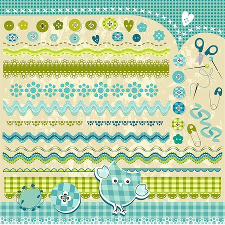 blue cute textured design elements Photographie de stock - Aubaine LD & Abonnement, Code: 400-06748124