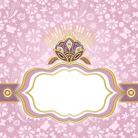 simsearch:400-07265301,k - Spring gentle floral easter background with gold-white vintage frame (seamless, vector EPS 10) Foto de stock - Royalty-Free Super Valor e Assinatura, Número: 400-06748142