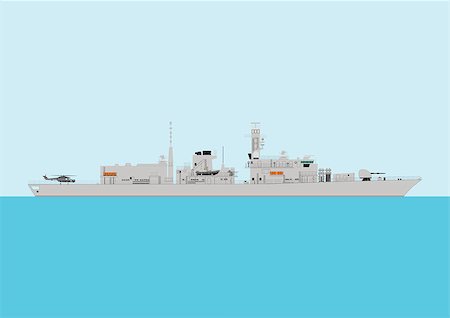 simsearch:400-04500008,k - A Detailed Illustration of a Modern Warship at sea Stockbilder - Microstock & Abonnement, Bildnummer: 400-06748143