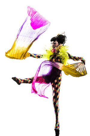 simsearch:400-06748271,k - one caucasian woman harlequin circus dancer performer  in silhouette studio isolated on white background Stockbilder - Microstock & Abonnement, Bildnummer: 400-06748266