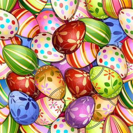 Seamless pattern with easter eggs Stock Photo - Budget Royalty-Free & Subscription, Code: 400-06748339