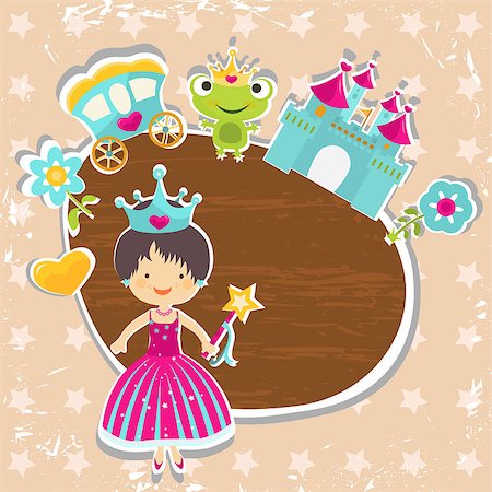 frame, little princess with castle Stock Photo - Budget Royalty-Free & Subscription, Code: 400-06748504