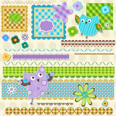 cute textured elements for scrapbook Stock Photo - Budget Royalty-Free & Subscription, Code: 400-06748500