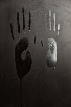 wet hand prints on wall, shallow depth of field Stock Photo - Budget Royalty-Free & Subscription, Code: 400-06748618