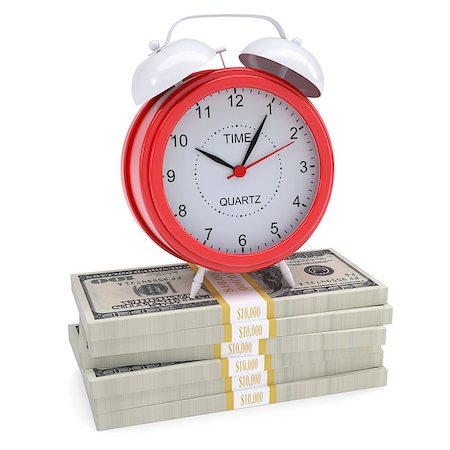 simsearch:400-06876570,k - Stacks of dollars and a red alarm. Isolated render on a white background Photographie de stock - Aubaine LD & Abonnement, Code: 400-06749387