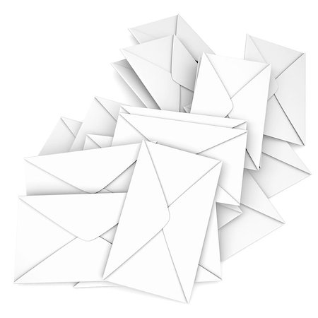 simsearch:400-06326801,k - White envelopes. Isolated render on a white background Stock Photo - Budget Royalty-Free & Subscription, Code: 400-06749396