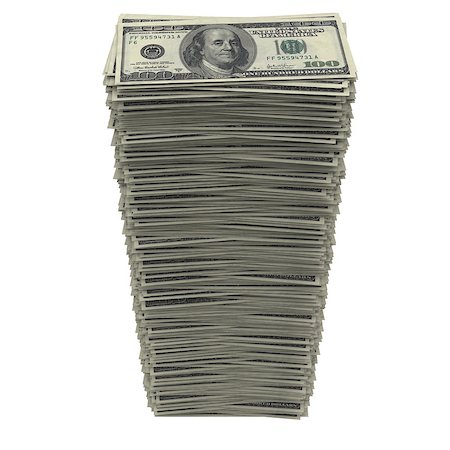 simsearch:693-06021333,k - Stack of dollars. Isolated render on a white background Stock Photo - Budget Royalty-Free & Subscription, Code: 400-06749423