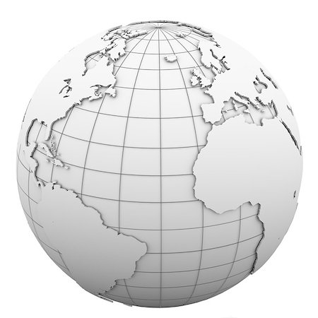 simsearch:400-05342833,k - White globe. Isolated render on a white background Stock Photo - Budget Royalty-Free & Subscription, Code: 400-06749436