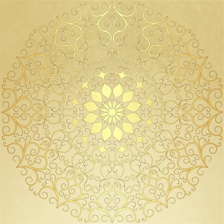 stylization - Old  vintage paper with gold round pattern (vector EPS 10) Stock Photo - Budget Royalty-Free & Subscription, Code: 400-06749502