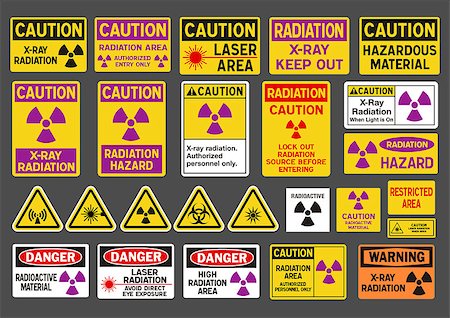 Vector pack of differents nuclear radiation signs Stock Photo - Budget Royalty-Free & Subscription, Code: 400-06749524