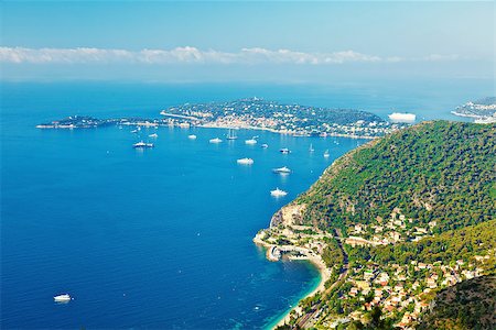 riviera france - French riviera. turquoise sea and blue sky Foto de stock - Super Valor sin royalties y Suscripción, Código: 400-06749815