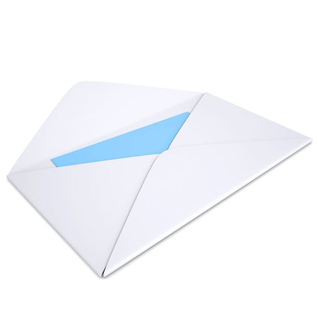 Blue Card in an open white envelope. Isolated render on a white background Stock Photo - Budget Royalty-Free & Subscription, Code: 400-06749828