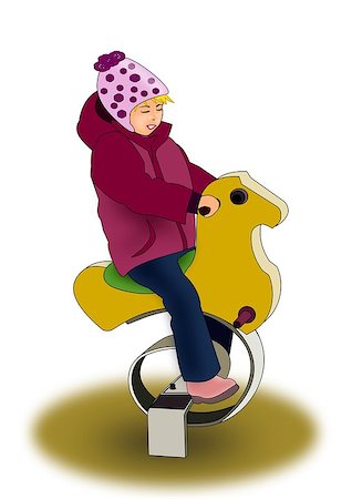 simsearch:400-04814756,k - A happy little girl     riding a     rocking horse Foto de stock - Super Valor sin royalties y Suscripción, Código: 400-06749881