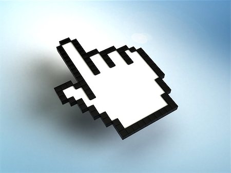 simsearch:400-05364771,k - 3d illustration of hand mouse cursor over blue background Stock Photo - Budget Royalty-Free & Subscription, Code: 400-06749916