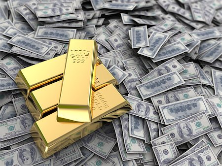 abstract 3d illustration of money with golden bars Photographie de stock - Aubaine LD & Abonnement, Code: 400-06749921