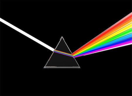 3d illustration of glass prism dividing light ray, over black background Photographie de stock - Aubaine LD & Abonnement, Code: 400-06749935