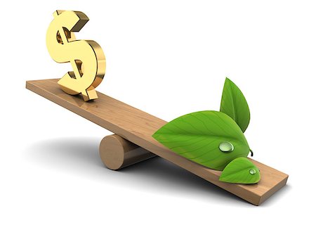 dollar sign with plants - abstract 3d illustration of money or nature choice Stock Photo - Budget Royalty-Free & Subscription, Code: 400-06749943