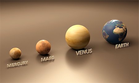 simsearch:400-06766471,k - A rendered size-comparison sheet between the Planets Mercury, Mars, Venus and Earth with in-scene captions. Stock Photo - Budget Royalty-Free & Subscription, Code: 400-06740022