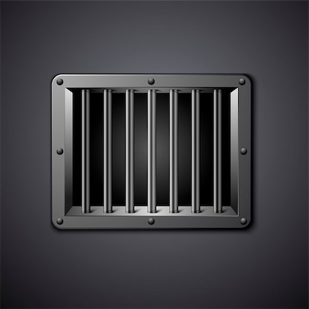 dark prison cell - detailed illustration of a prison window, eps 10 vector Foto de stock - Super Valor sin royalties y Suscripción, Código: 400-06740282