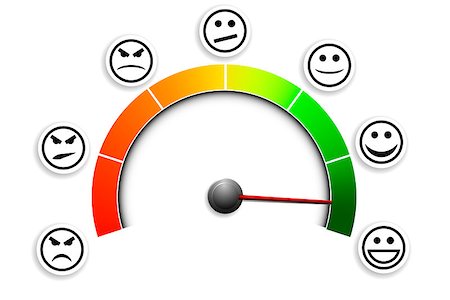 detailed illustration of a customer satisfaction meter with smilies Stockbilder - Microstock & Abonnement, Bildnummer: 400-06740283