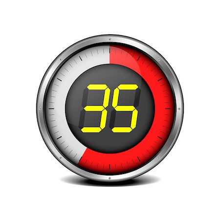 simsearch:400-05923990,k - illustration of a metal framed timer with the number 35 Stock Photo - Budget Royalty-Free & Subscription, Code: 400-06740296