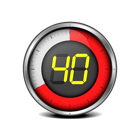 simsearch:400-05923990,k - illustration of a metal framed timer with the number 40 Stock Photo - Budget Royalty-Free & Subscription, Code: 400-06740297