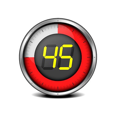 simsearch:400-05923990,k - illustration of a metal framed timer with the number 45 Stock Photo - Budget Royalty-Free & Subscription, Code: 400-06740298