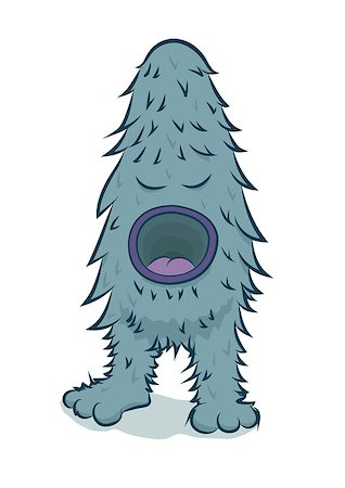 simsearch:400-06738068,k - Vector furry blue monster with big mouth Stock Photo - Budget Royalty-Free & Subscription, Code: 400-06740308