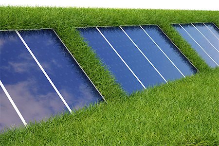 solar panels business - solar panel on the green grass. Stock Photo - Budget Royalty-Free & Subscription, Code: 400-06740533