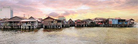 red de pesca - Chew Jetty Heritage Site in Penang Malaysia at Sunrise Panorama Photographie de stock - Aubaine LD & Abonnement, Code: 400-06740695