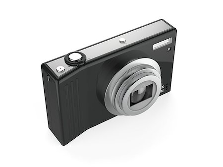 simsearch:400-05179794,k - Digital camera isolated on white background Stock Photo - Budget Royalty-Free & Subscription, Code: 400-06741193