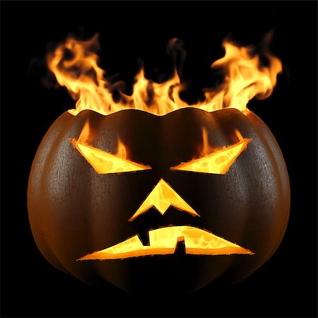 simsearch:400-04236303,k - burning pumpkin. isolated on white. Fotografie stock - Microstock e Abbonamento, Codice: 400-06741440