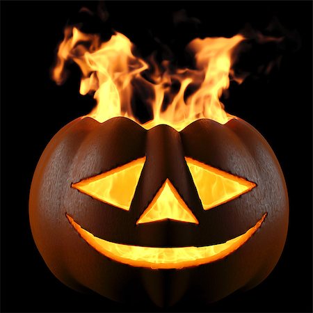 simsearch:400-04236303,k - burning pumpkin. isolated on white. Fotografie stock - Microstock e Abbonamento, Codice: 400-06741441