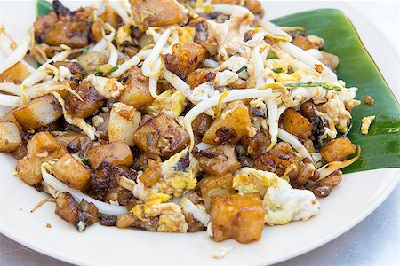 Penang Malaysia Fried Rice Carrot Cake with Bean Sprouts Char Koay Kak Local Dish Closeup Stock Photo - Budget Royalty-Free & Subscription, Code: 400-06741575